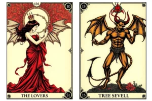 The Lovers and The Devil Tarot Combination