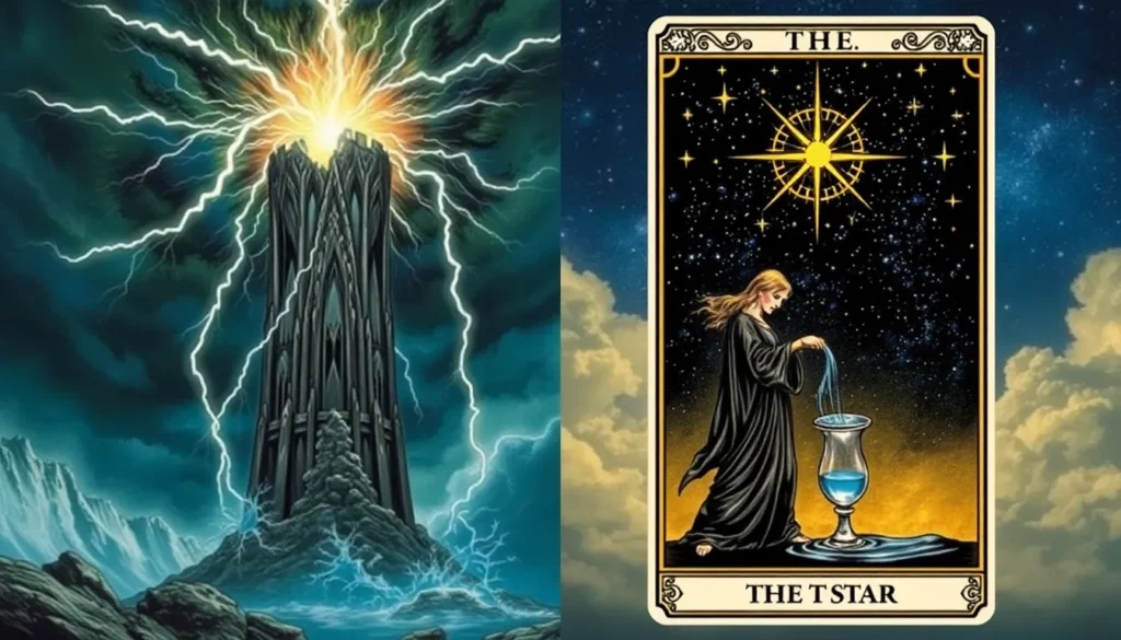 Featured image for The Tower and The Star Combination in Tarot — Tarot Combinations